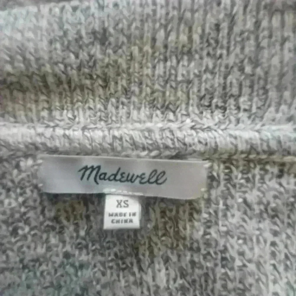 Madewell Womens Grey and Black Midland Open Front Closet Staple Cardigan XS - Picture 9 of 11